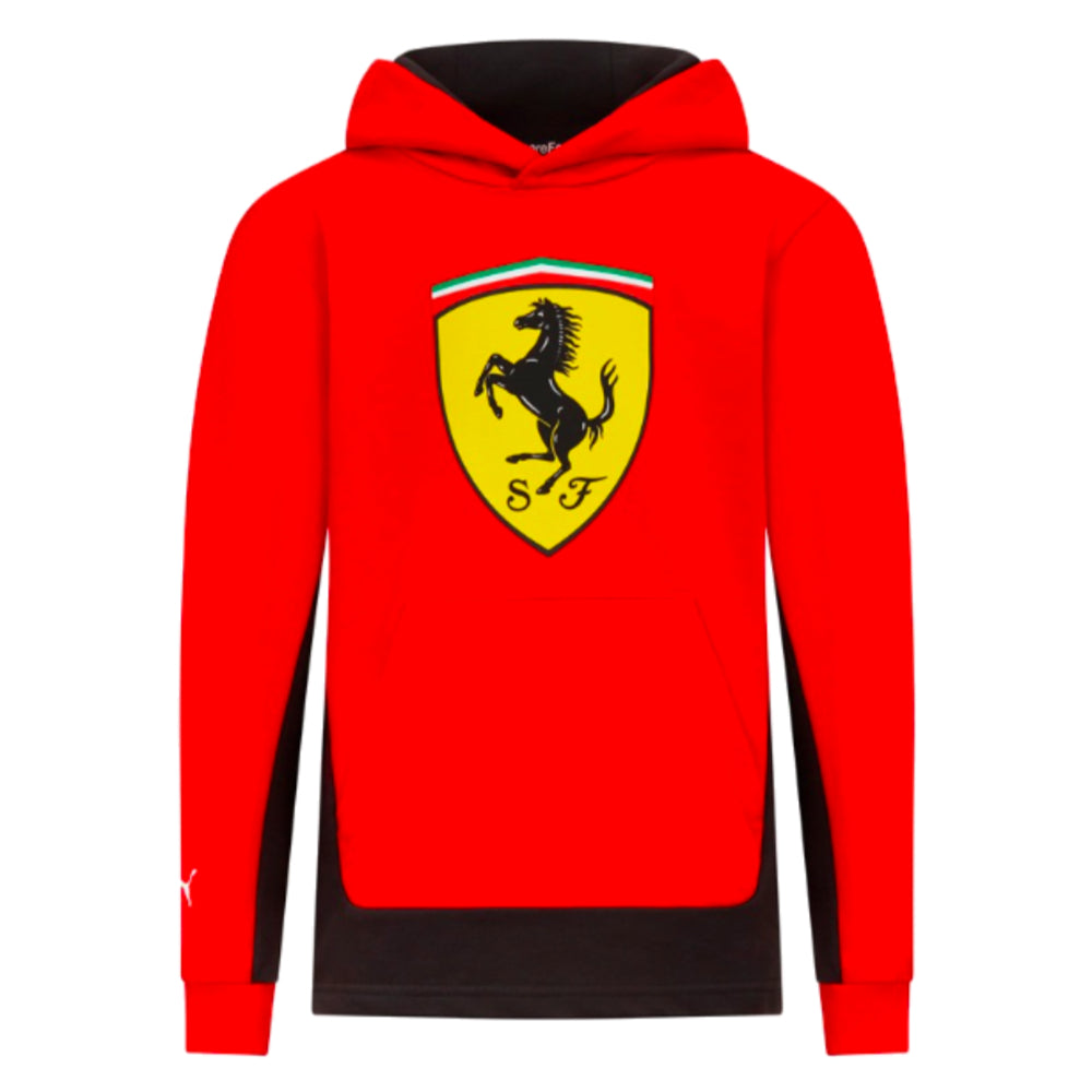 2024 Ferrari Fanwear Big Shield Hoodie (Red) - Kids_0
