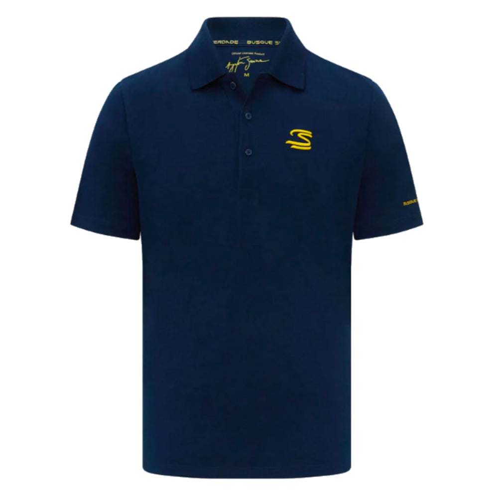 Ayrton Senna F1 Crew Polo Shirt (Navy)_0