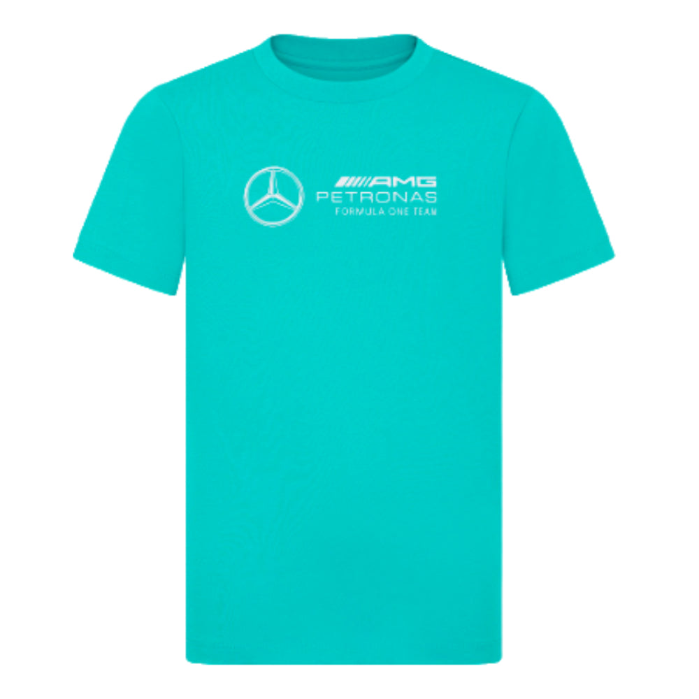 2024 Mercedes Mens Large Logo T-Shirt (Ultra Teal)_0