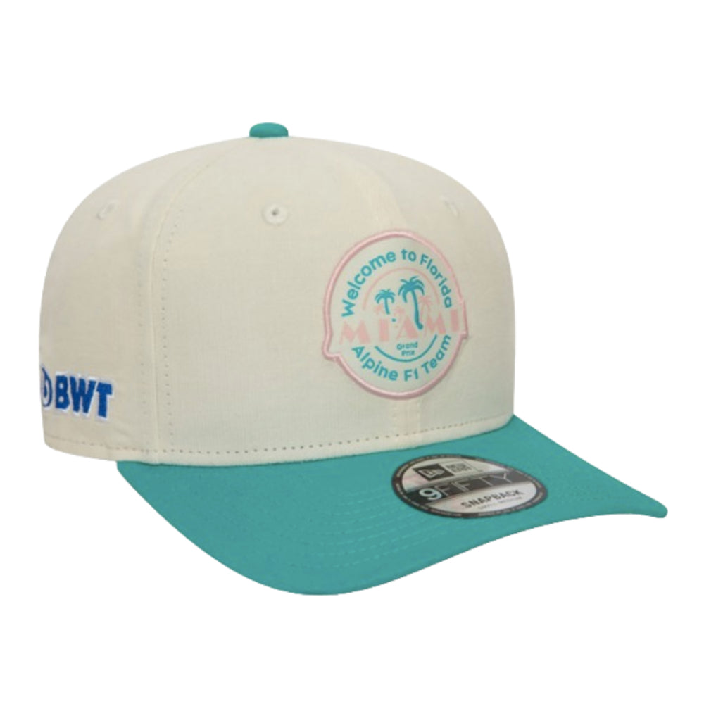 2024 Alpine Racing Miami Race Special White 9FIFTY Snapback Cap_0