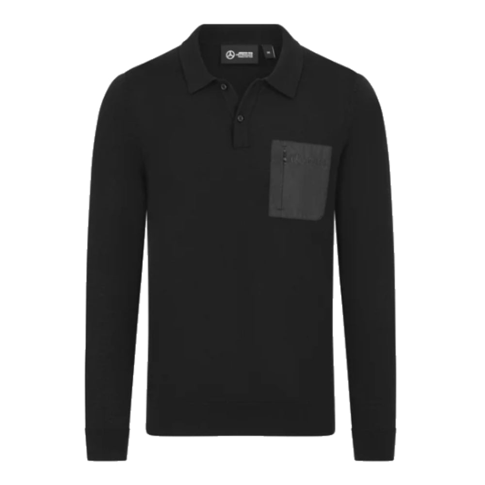2024 Mercedes Mens Elevated Knit Polo (Black)_0