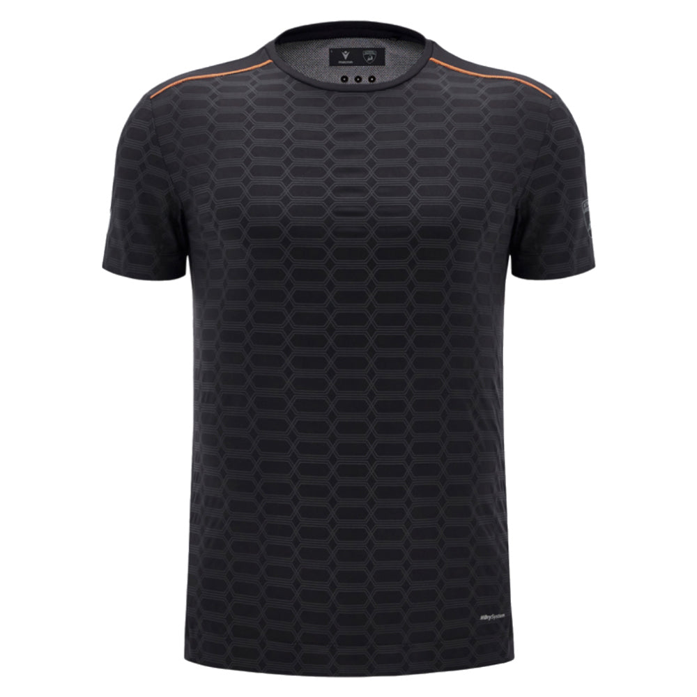 2025 Lamborghini Reflex Poly T-Shirt Black/Orange_0