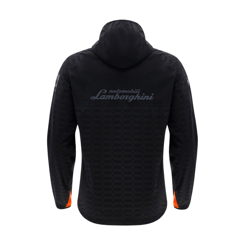 2025 Lamborghini Mens Rain Jacket (Black/Orange)_1