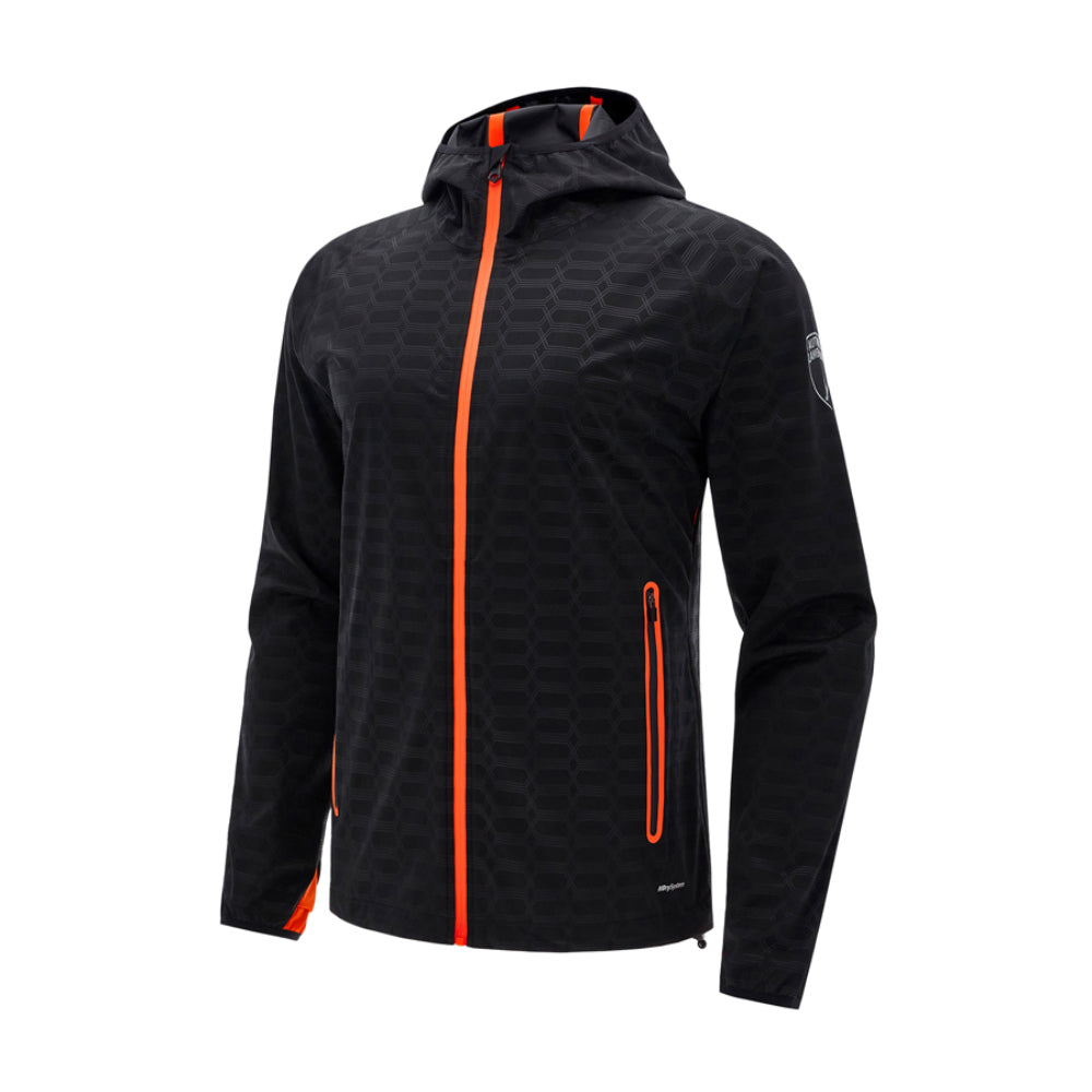 2025 Lamborghini Mens Rain Jacket (Black/Orange)_0
