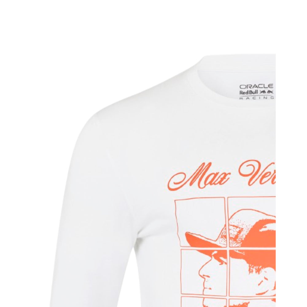 2025 Red Bull Racing Max Verstappen Puzzle L/S T-Shirt (White)_1