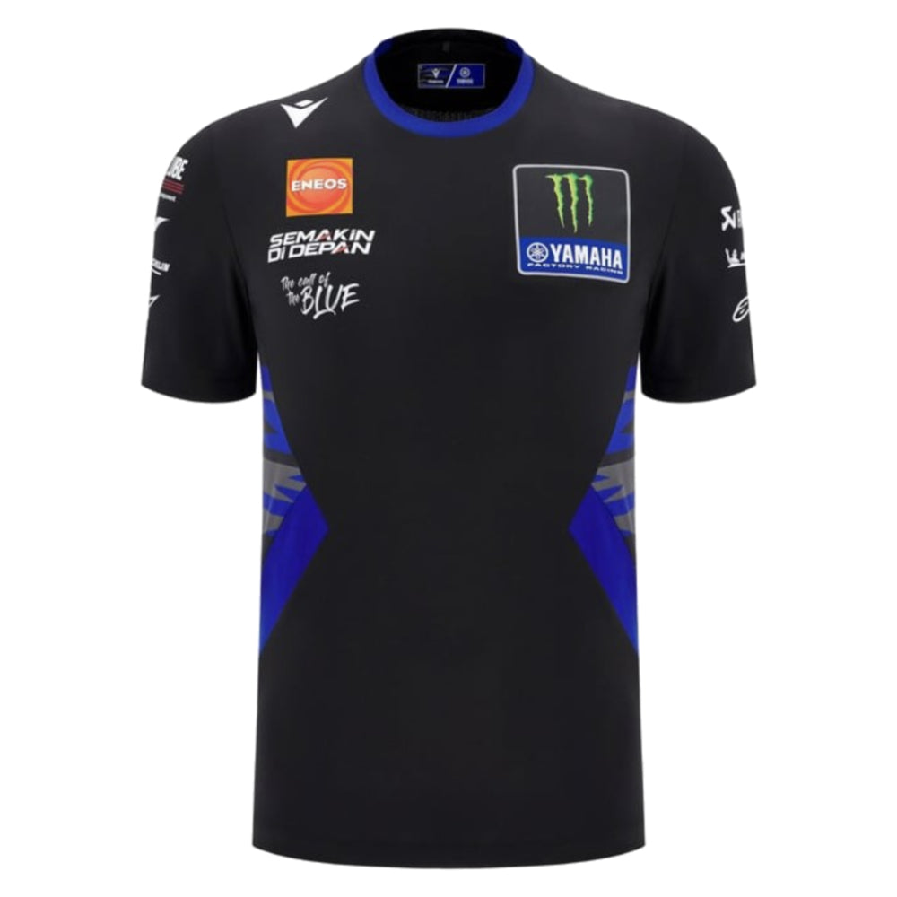 2025 Yamaha Factory Racing Poly Team SS Shirt - Black/Royal_0
