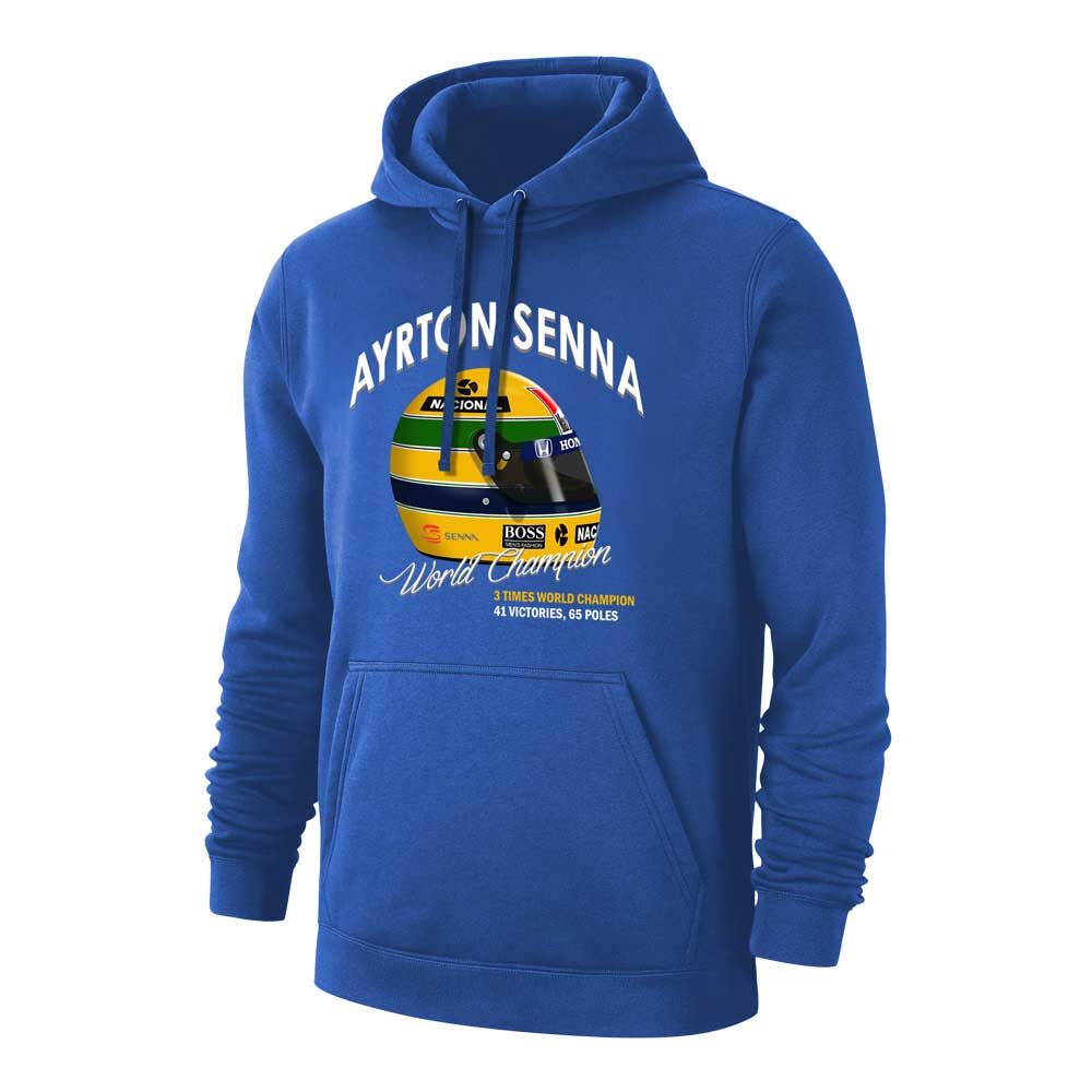 Ayrton Senna Helmet footer with hood, blue_0