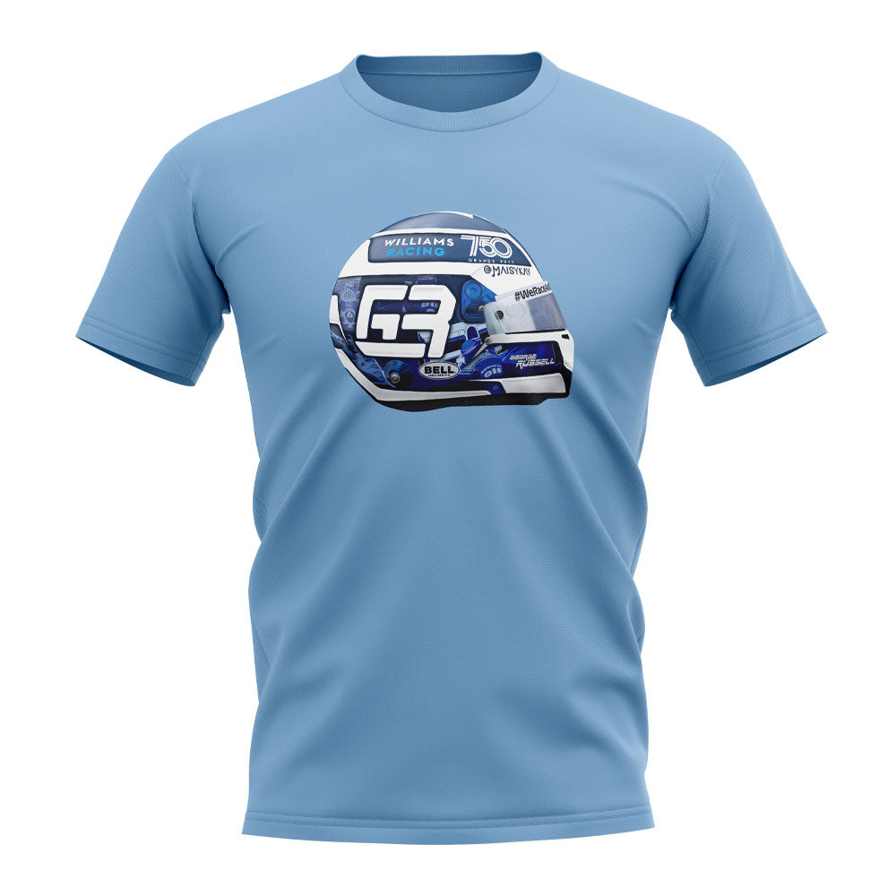 George Russell 2021 Williams Anniversary Helmet T-Shirt (Sky)