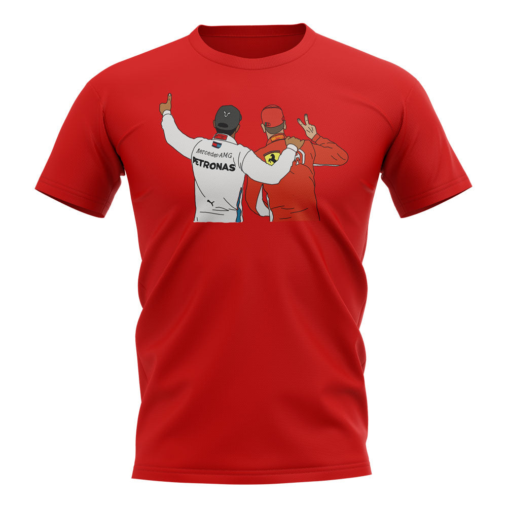 Lewis Hamilton and Sebastian Vettel T-Shirt (Red)