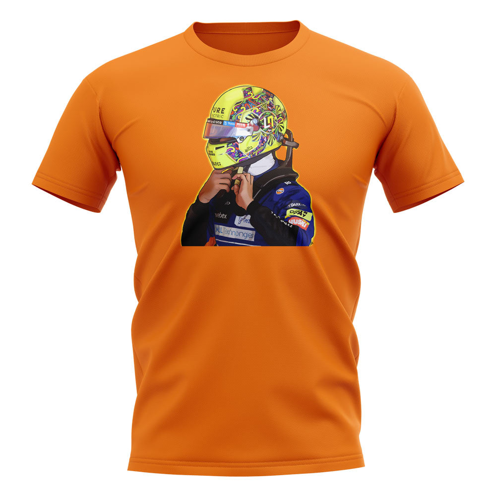 Lando Norris 2021 Mexico Helmet T-Shirt (Orange)
