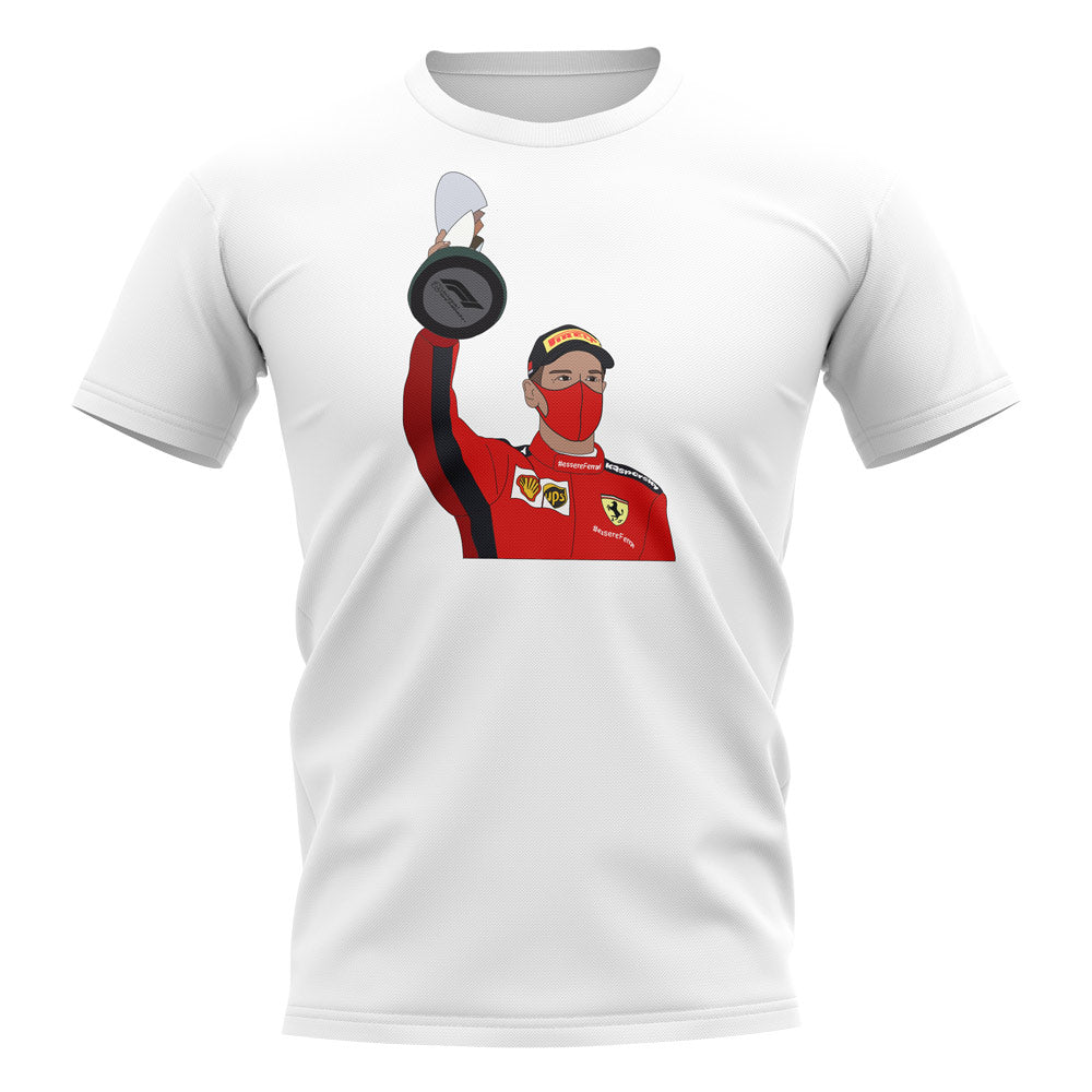 Sebastian Vettel 2020 Turkey Podium T-Shirt (White)