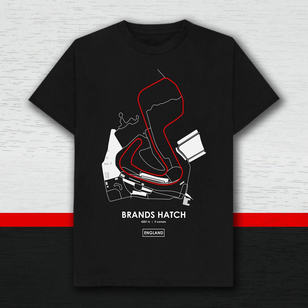Brand Hatch England Racing Track T-Shirt (Black)