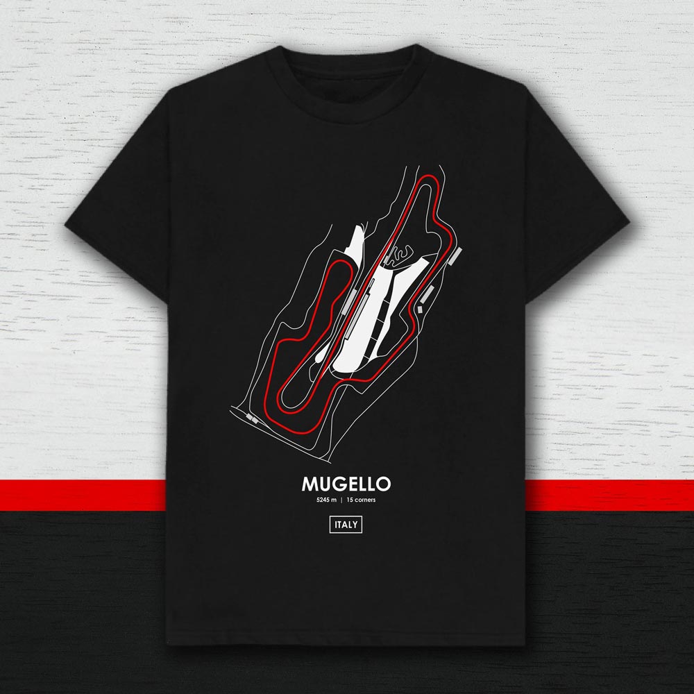 Mugello Italy Racing Track T-Shirt (Black)