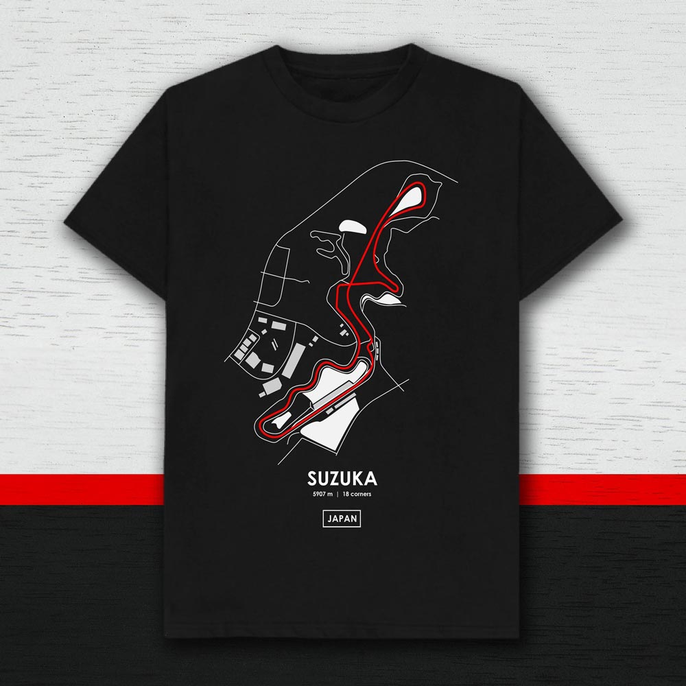 Suzuka Japan Racing Track T-Shirt (Black)