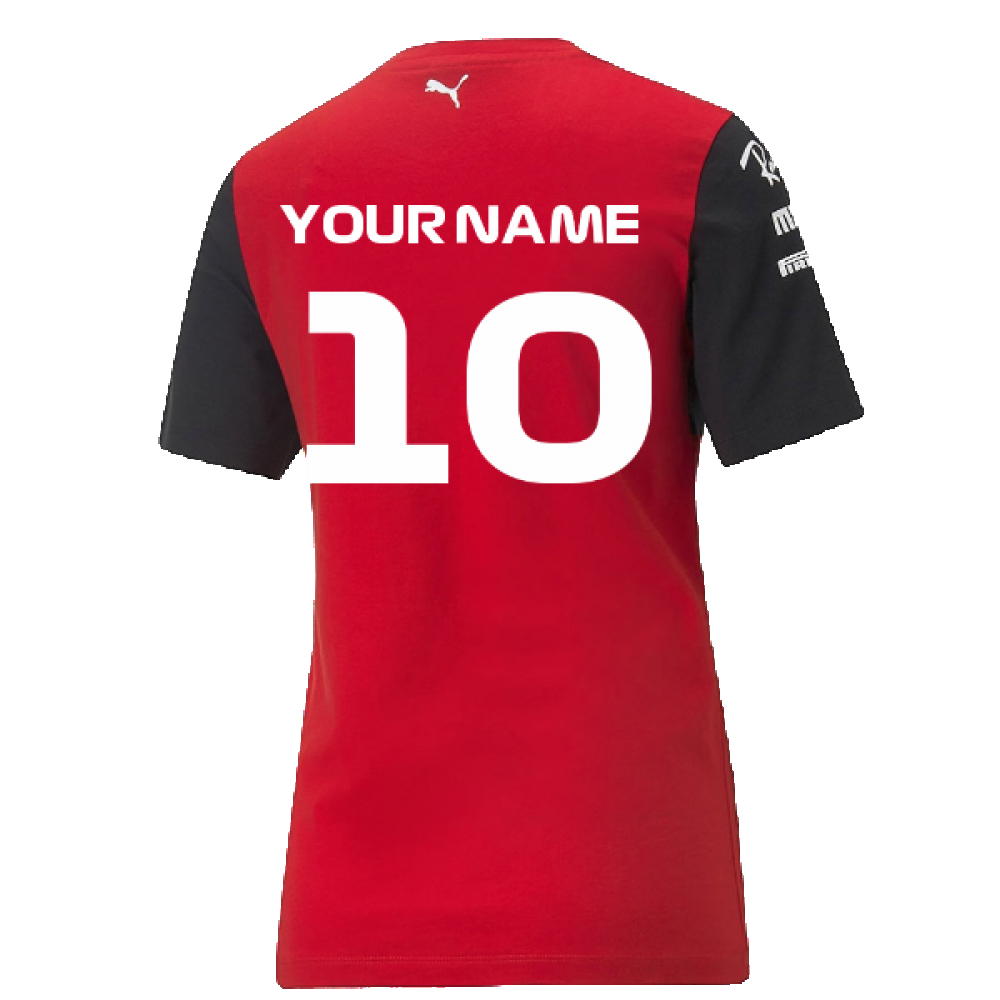 2022 Ferrari Team Tee (Red) - Womens (Your Name)_2