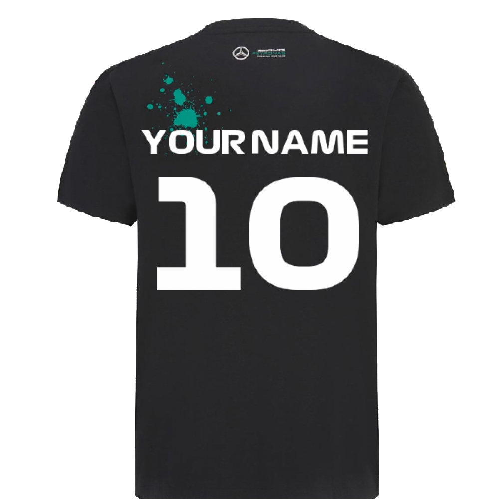 2022 Mercedes George Russell #63 T-Shirt (Black) (Your Name)_2