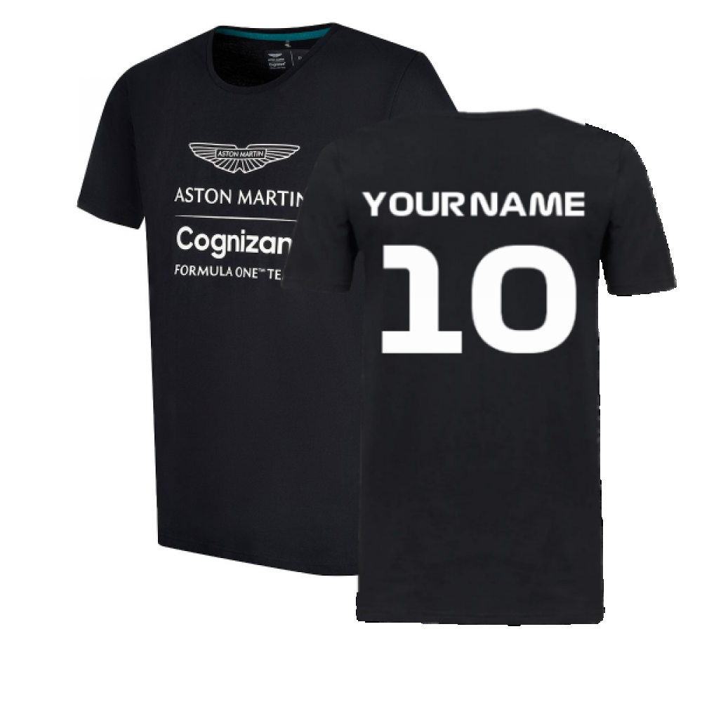 2022 Aston Martin Lifestyle Logo Tee (Black) (Your Name)_0