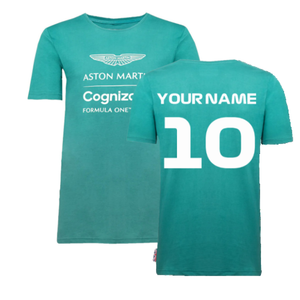 2022 Aston Martin Lifestyle Logo T-Shirt (Green) (Your Name)_0
