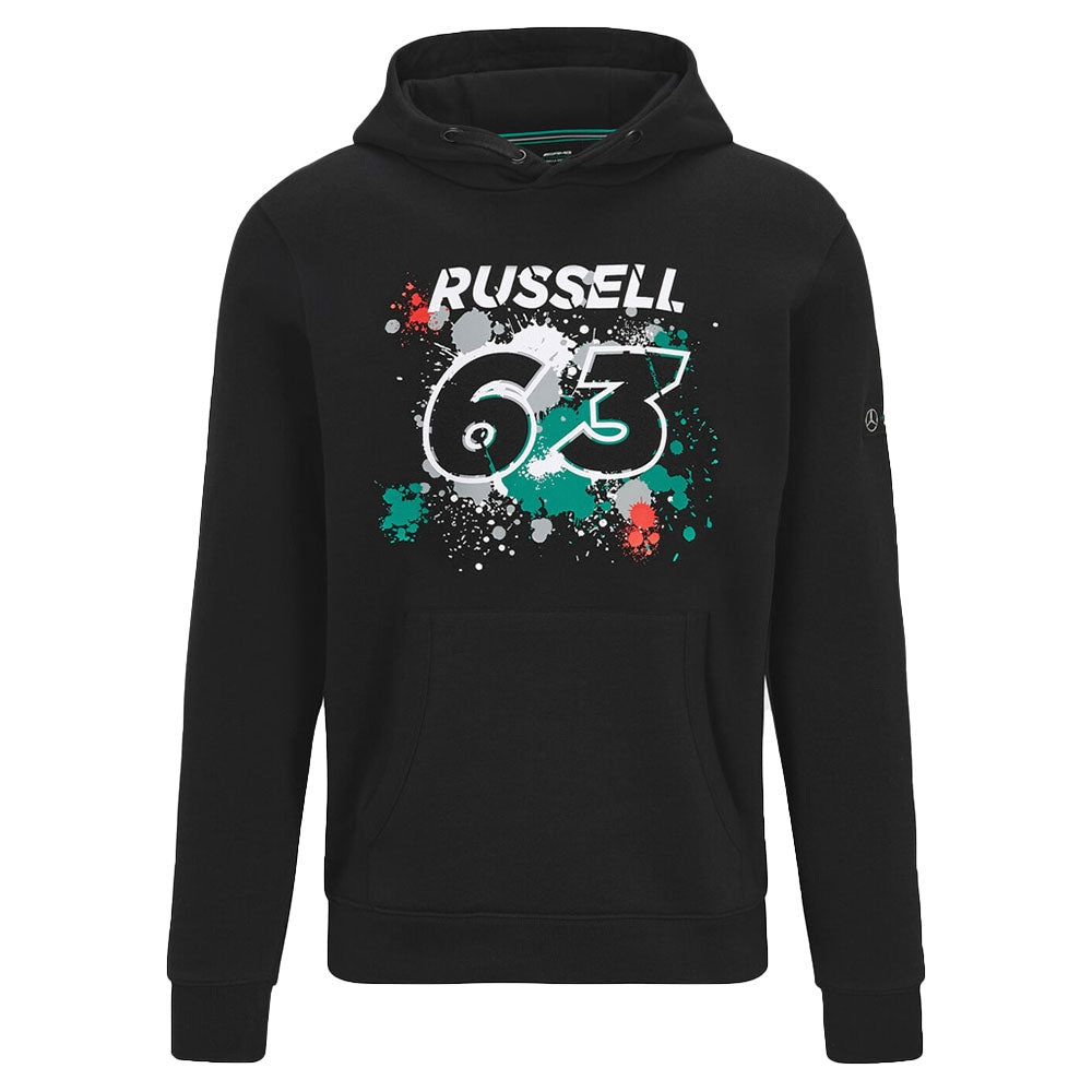 2022 Mercedes George Russell #63 Hoodie (Black) - Kids_0