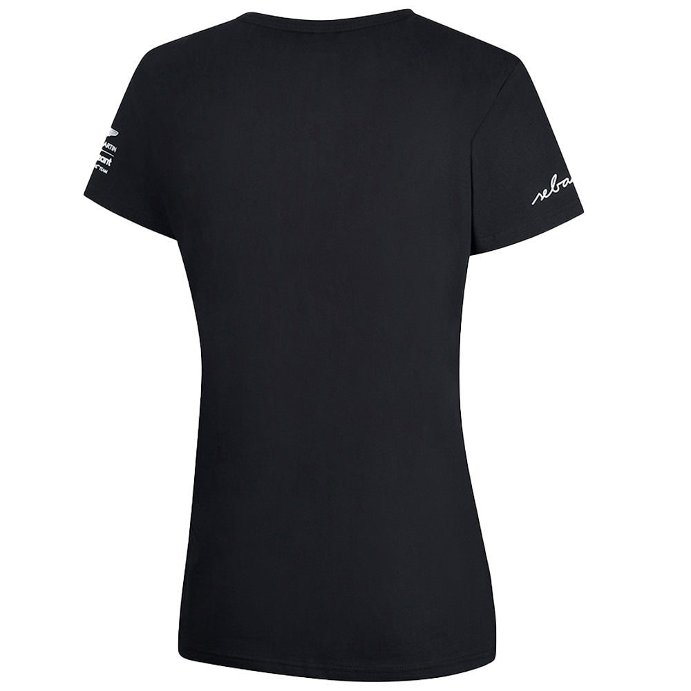 2022-2023 Aston Martin Official SV T-Shirt Womens (Black) (Your Name)_1