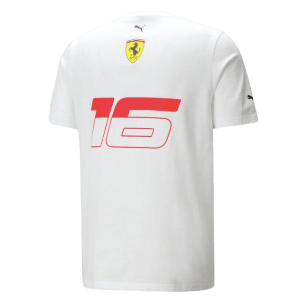 2023 Ferrari Charles Leclerc Monaco T-Shirt (White)_1