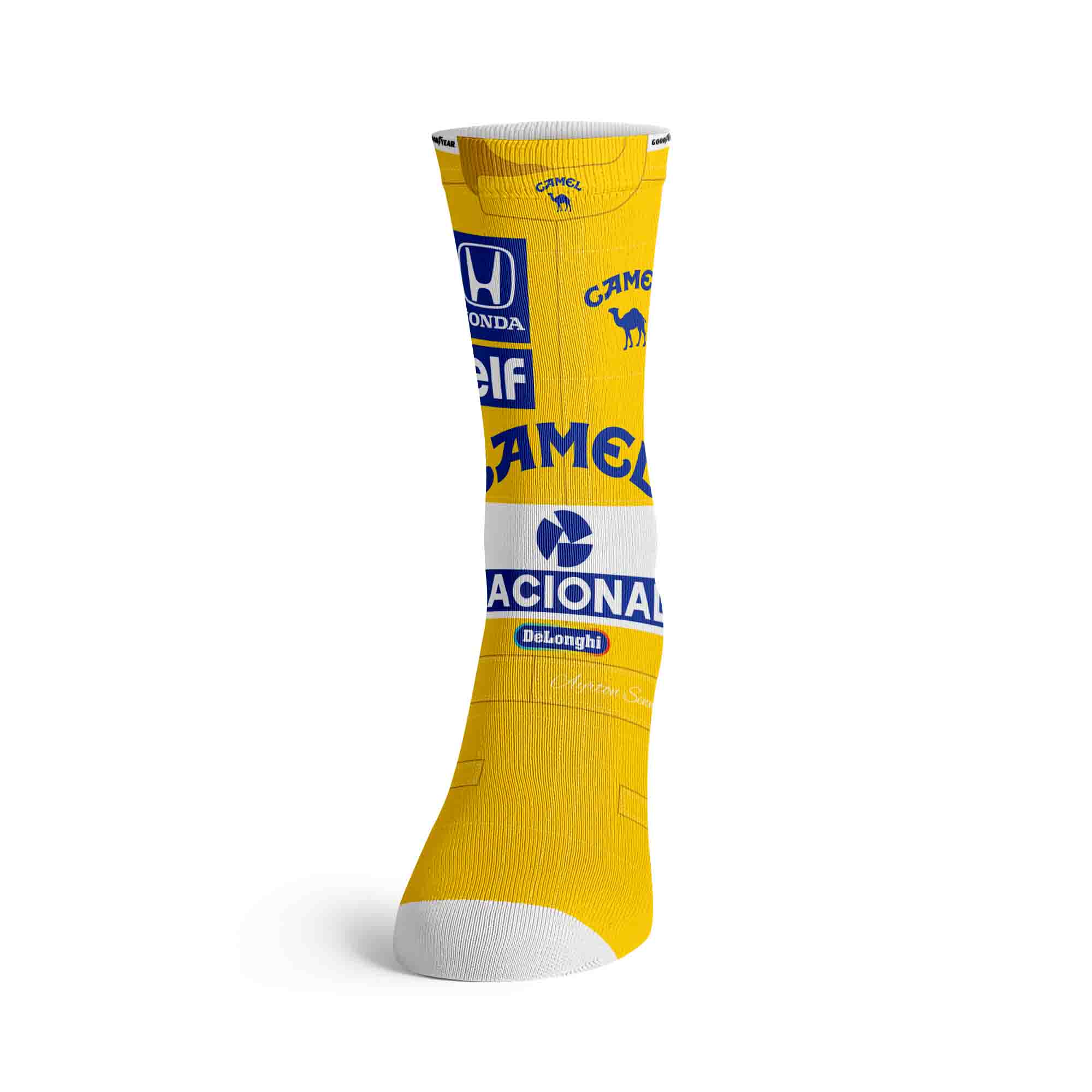 Ayrton Senna 1987 Lotus Racing Socks (Yellow)