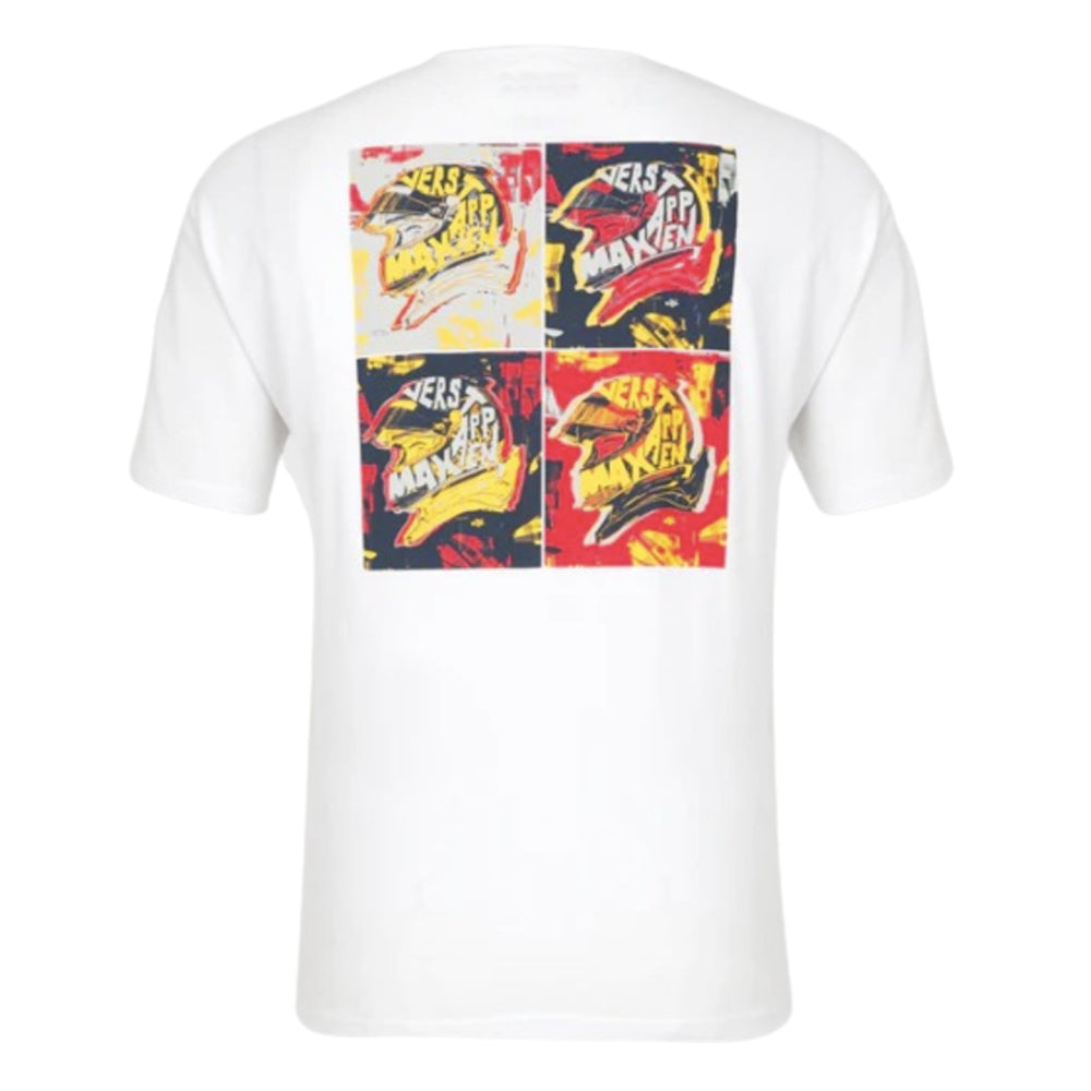 2024 Red Bull Racing Max Verstappen Pop Art Oversized T-Shirt (White)_1