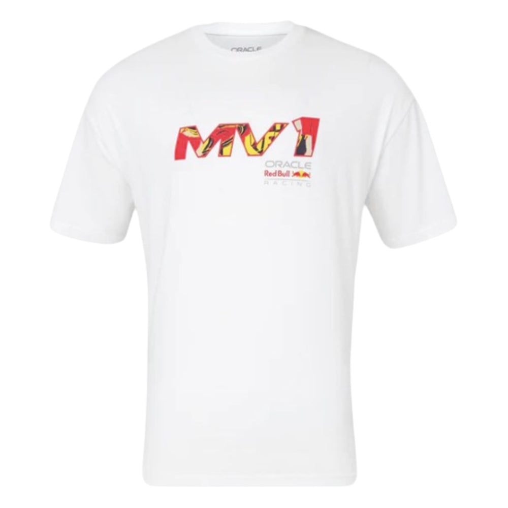 2024 Red Bull Racing Max Verstappen Pop Art Oversized T-Shirt (White)_0