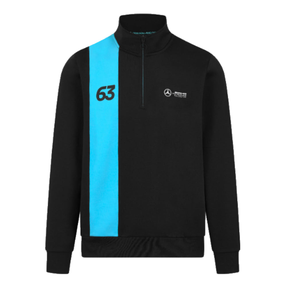 2024 Mercedes George Russell 1/4 Zip Sweatshirt (Black)_0