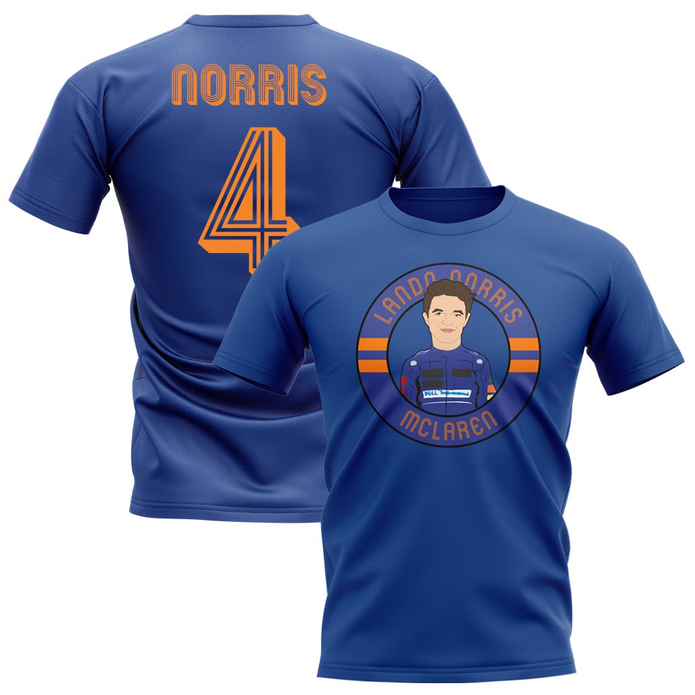 Lando Norris McLaren F1 Illustration T-Shirt (Royal)_0