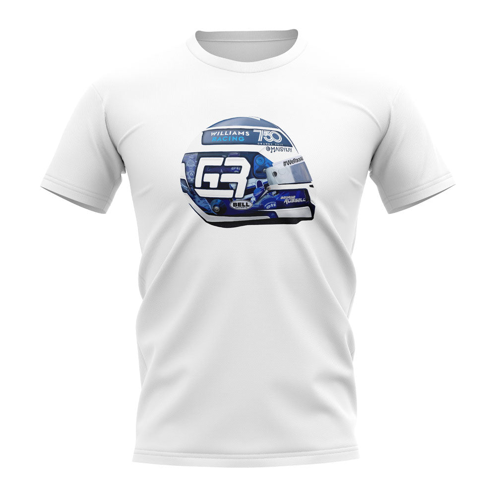 George Russell 2021 Williams Anniversary Helmet T-Shirt (White)