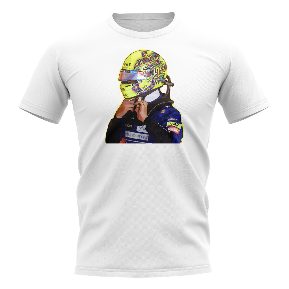 Lando Norris 2021 Mexico Helmet T-Shirt (White)