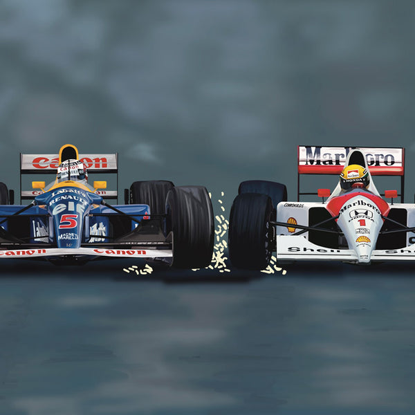 The Battle of Monaco 1992 / セナVSマンセル 水彩画