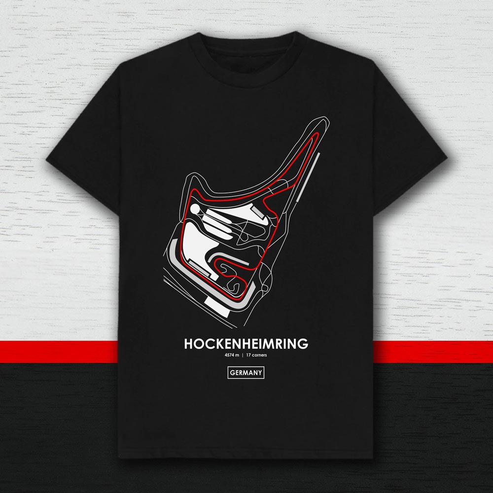 Hockenheimring Germany Racing Track T-Shirt (Black)