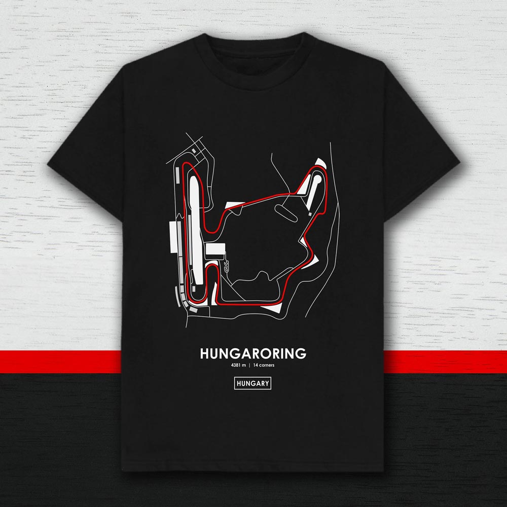 Hungaroring Hungary Racing Track T-Shirt (Black)