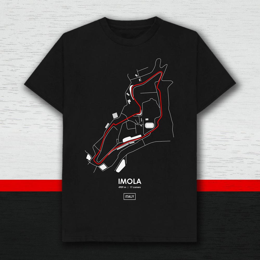 Imola Italy Racing Track T-Shirt (Black)