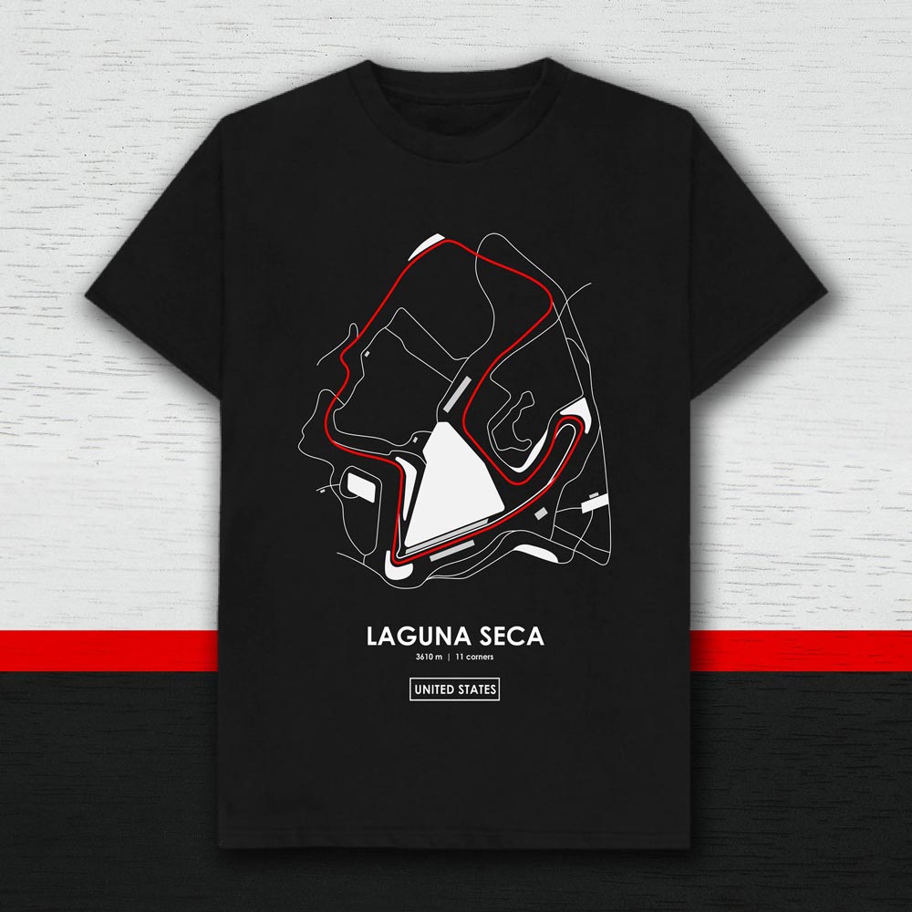 Laguna Seca United States Racing Track T-Shirt (Black)