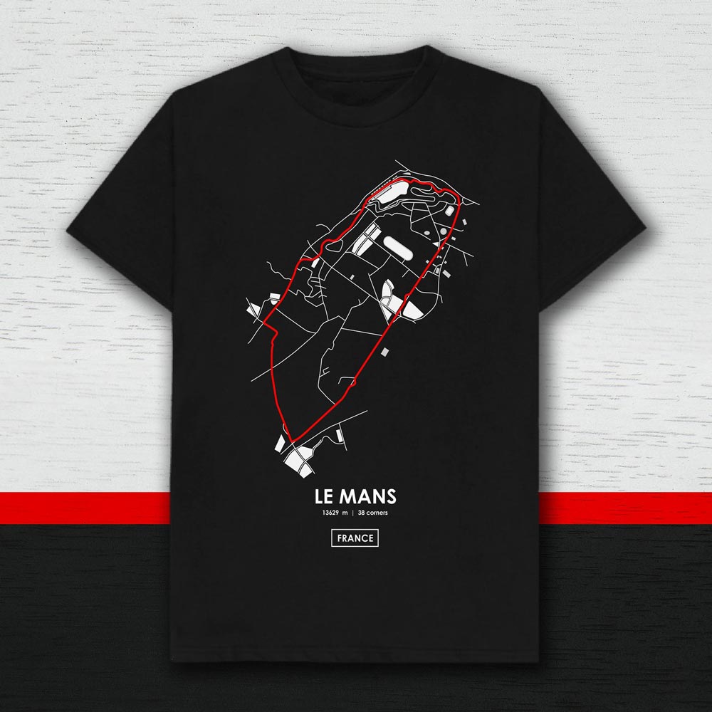 Le Mans France Racing Track T-Shirt (Black)