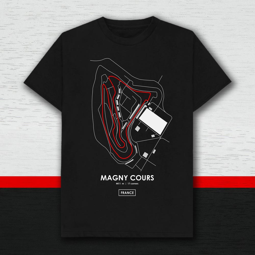 Magny Cours France Racing Track T-Shirt (Black)
