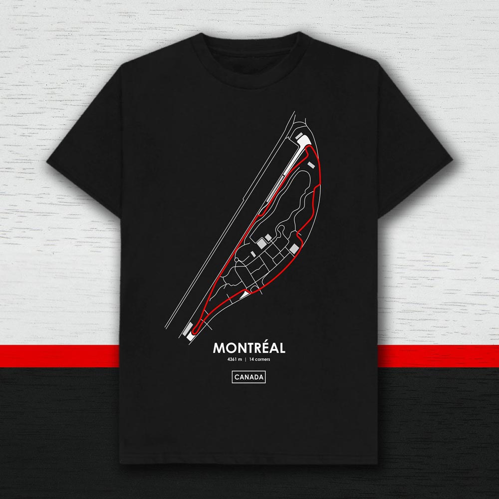 Montreal Canada Racing Track T-Shirt (Black)