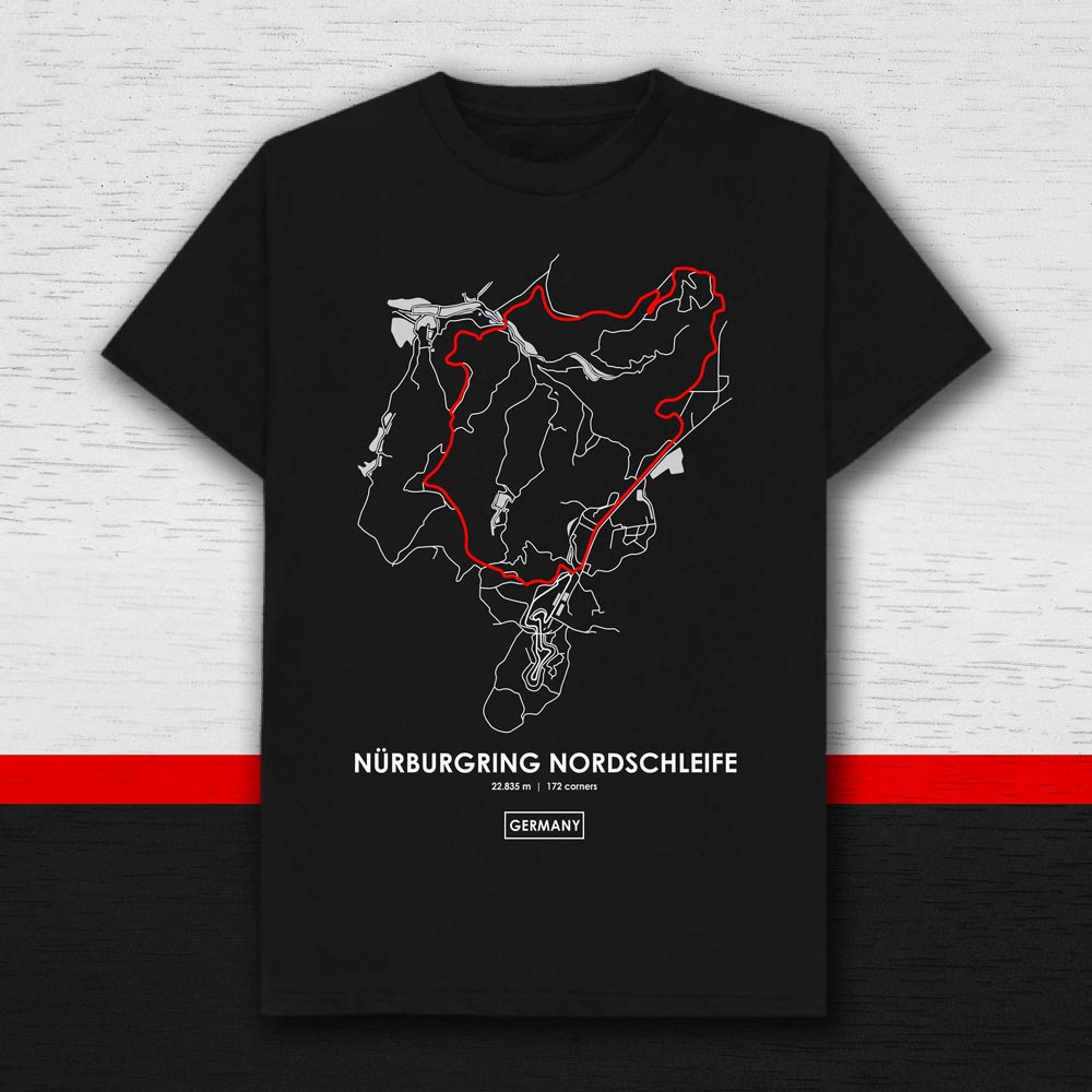 Nurburgring Nordschleife Germany Racing Track T-Shirt (Black)