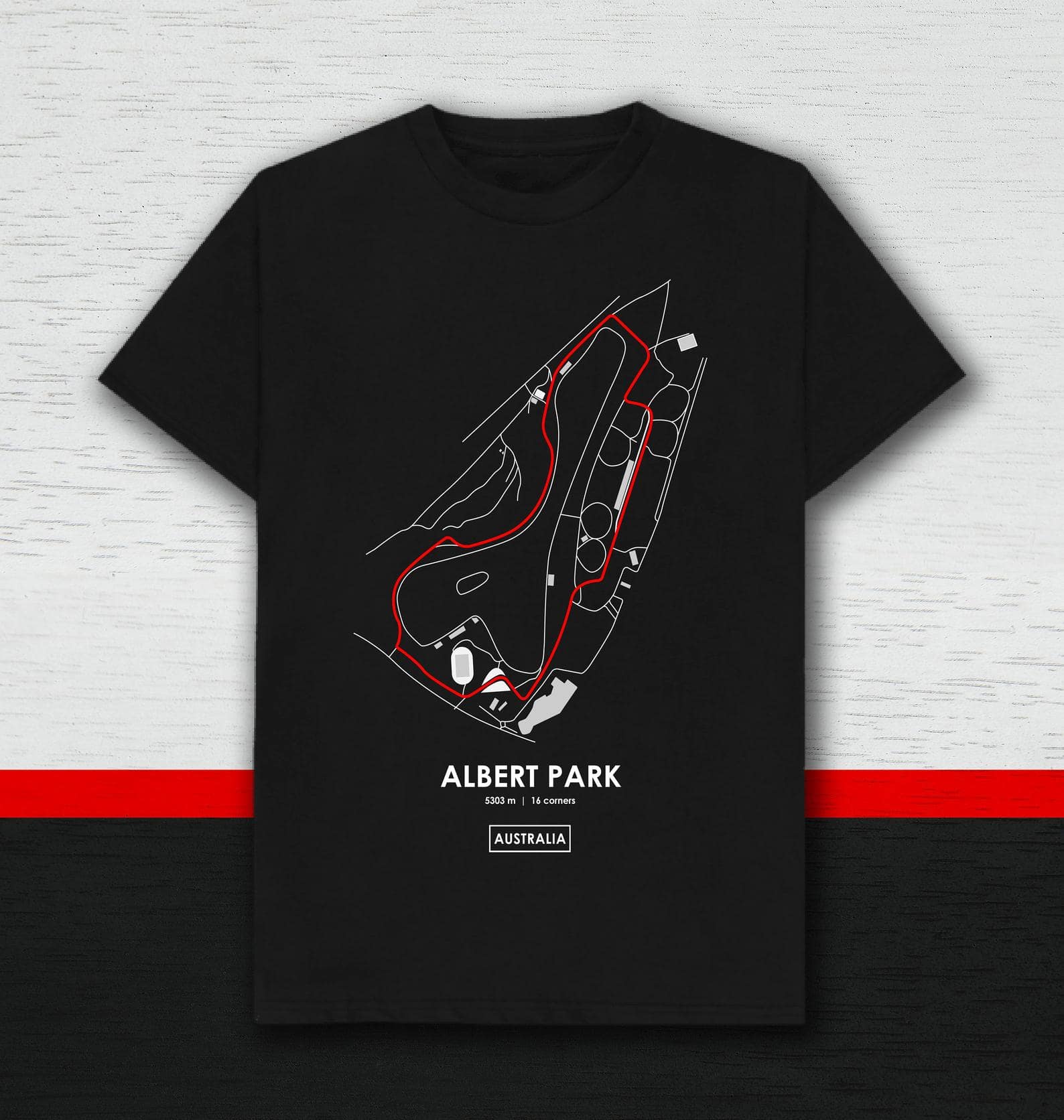 Albert Park Australia Racing Track T-Shirt (Black)