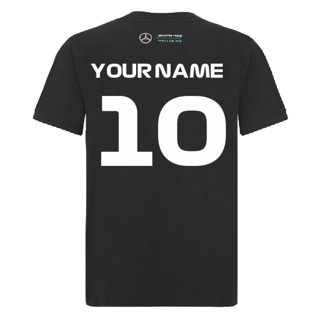 2022 Mercedes Lewis Hamilton #44 Tee (Black) - Kids (Your Name)_2