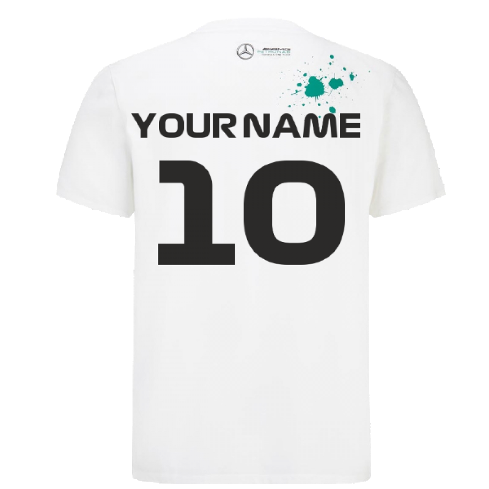 2022 Mercedes George Russell #63 T-Shirt (White) (Your Name)_2