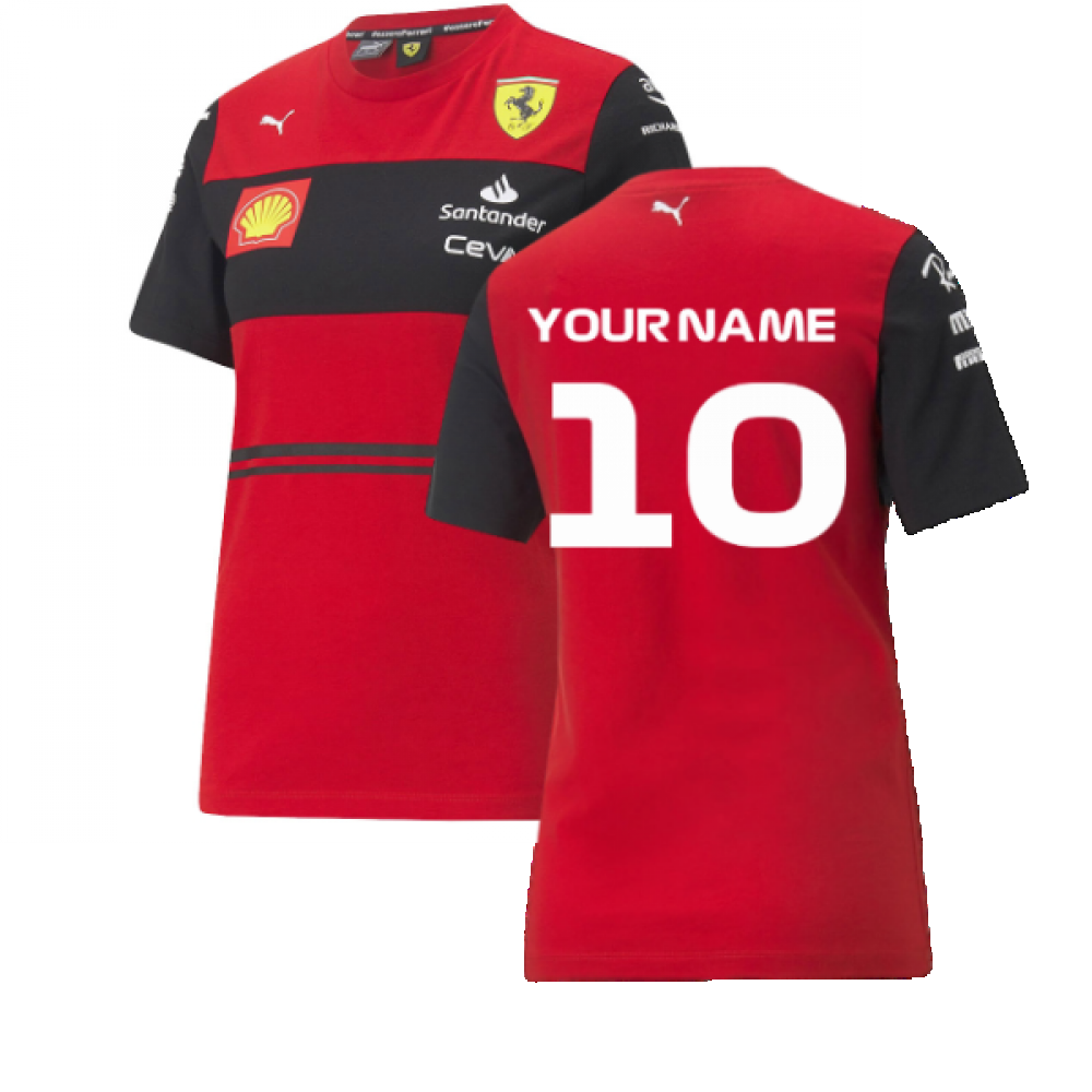 2022 Ferrari Team Tee (Red) - Womens (Your Name)_0
