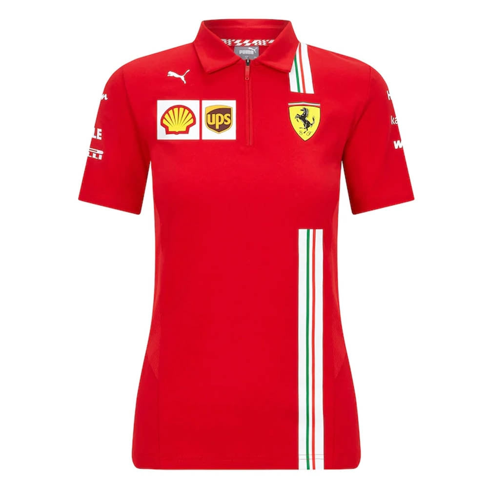 2021 Ferrari Womens Team Polo Shirt (Red)