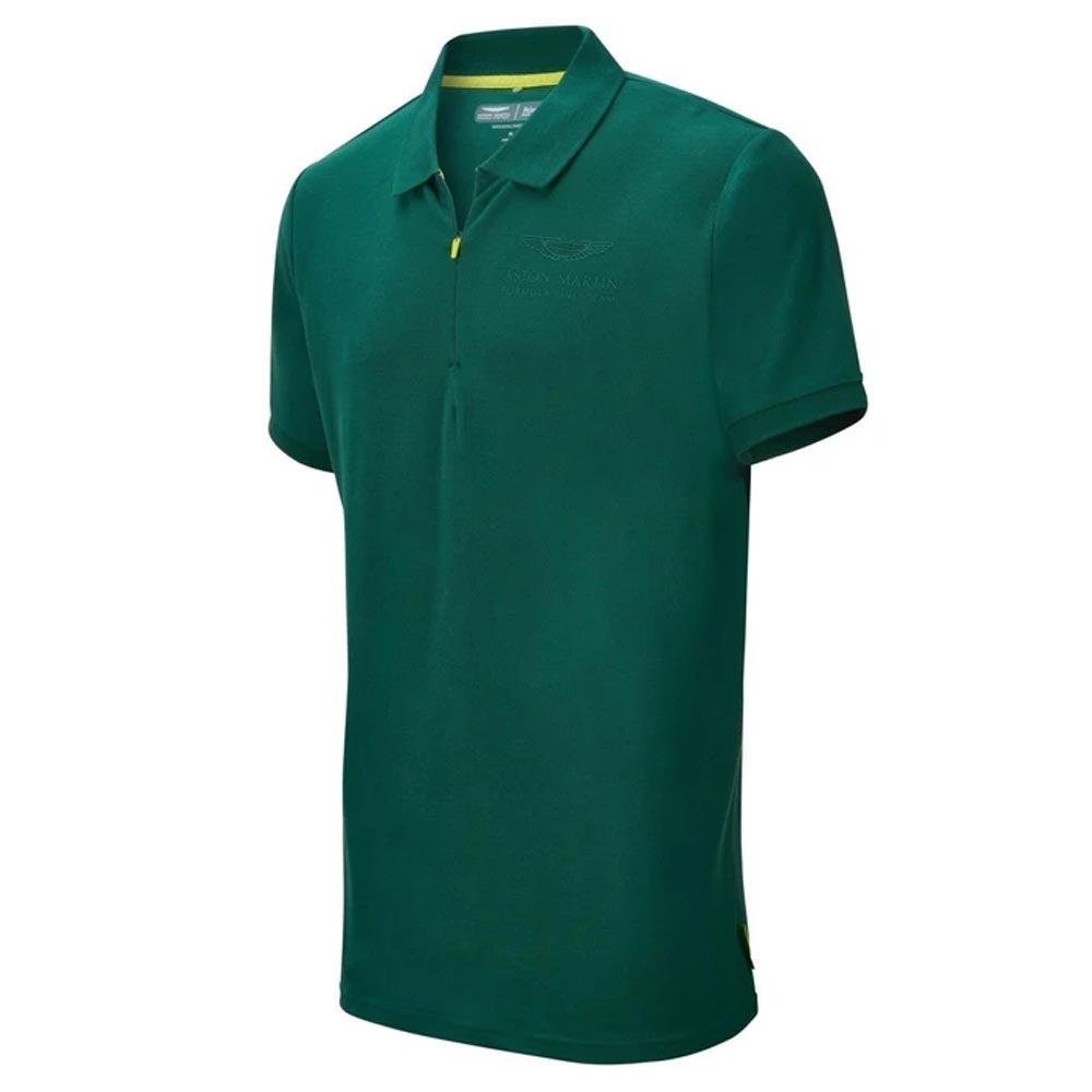 2021 Aston Martin F1 Official Lifestyle Polo Shirt (Green)_0