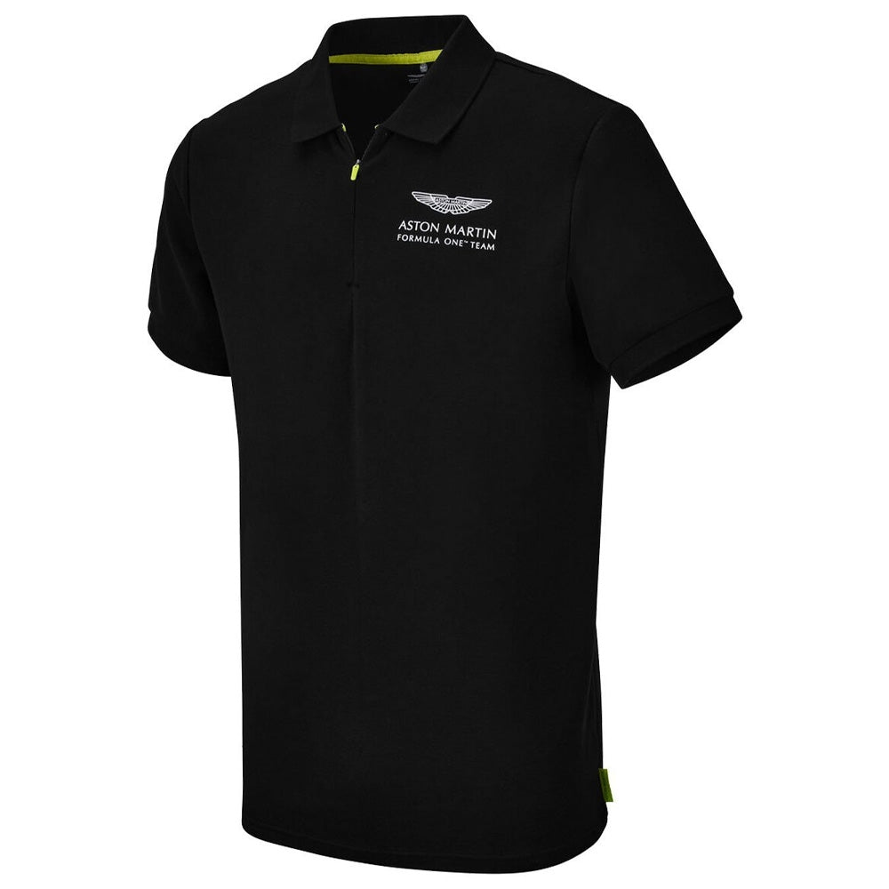 2021 Aston Martin F1 Official Lifestyle Polo Shirt (Black)_0