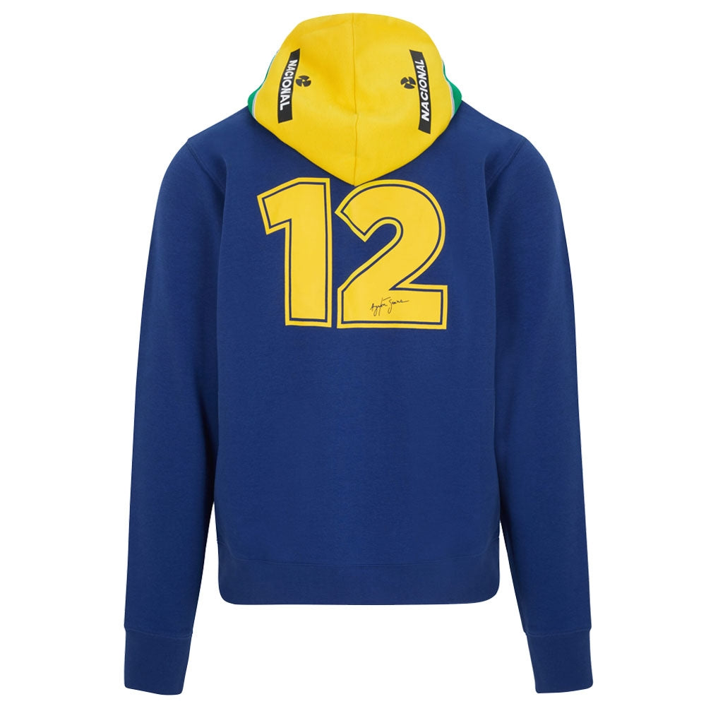 Ayrton Senna FW Mens Stripe Hoody (Navy)_1