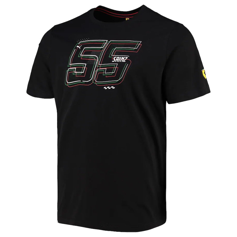 2022 Ferrari Fanwear Drivers Tee Sainz (Black)_0